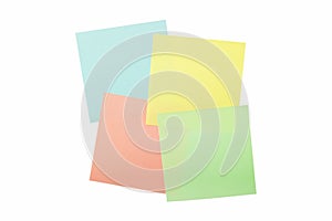 Four colored sticky notes