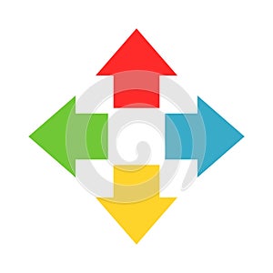 Four colorful arrows point out from the center