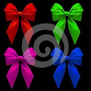 Four colorful bows