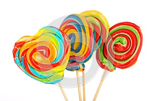 Four colorful candies isolated