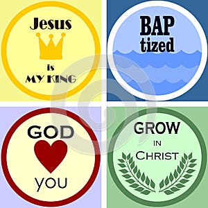 Four colorful Christian logo