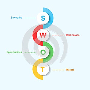 Four colorful elements Concept of SWOT-analysis template