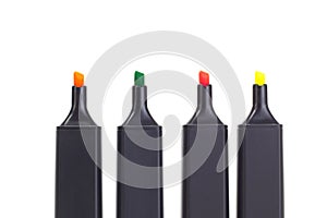 Four colorful highlighters