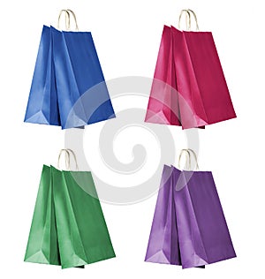 Four colour shopping bags