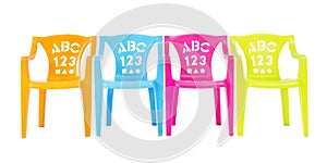 Four Colourful Kids Chairs