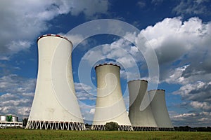 Four cooling towers of coal power plant