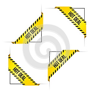Four corner labels for online shop with words `Hot Deal`