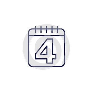 four-day week line icon, 4-day workweek photo