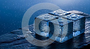 Decorative Ice Cubes on Slate