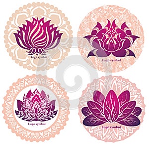 Four decorative lotuses symbol