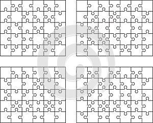 Four different white puzzles