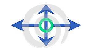 Four Direction Arrows with Central Point, vector design Generative AI