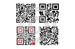 Minimal QR Code Vector Icon Set