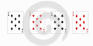 Four eights in poker. vector
