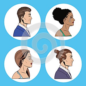 four elegants persons