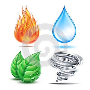 Four Elements Symbols. Fire, Air, Water, Earth