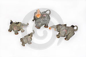 Four elephants from ceramics