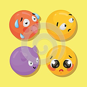 four emojis 3d style icons