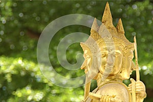 Four Faces Brahma in a Shrine