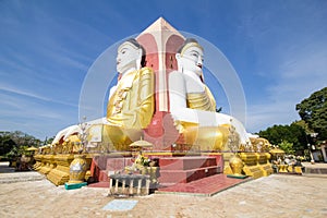 Four Faces of Buddha at Kyaikpun Buddha, Bago, Myanmar