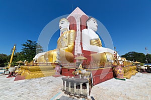 Four Faces of Buddha, Kyaikpun Buddha, Bago, Myanmar.