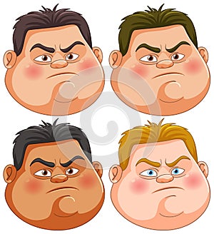 Four faces showing different skin and color hair