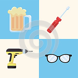 four fathers day icons