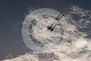 Four fighters in the sky