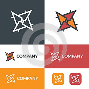 Four flat triangle logo concept for all brands.