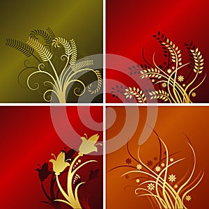 Four floral backgrounds