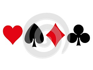 Four French-suited playing cards symbols