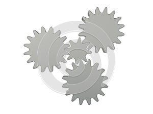 Four gears isolated on white background. Cogwheel.
