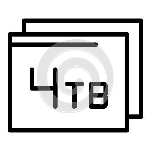 Four gigabyte icon outline vector. Memory data