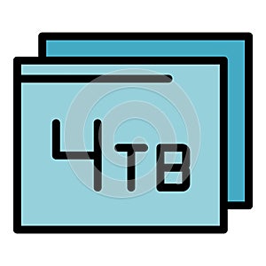 Four gigabyte icon vector flat