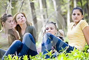 Four Girls in Forest