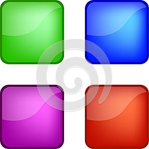 Four glossy web icons