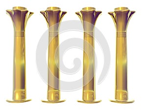 Four Golden Egyptian Columns