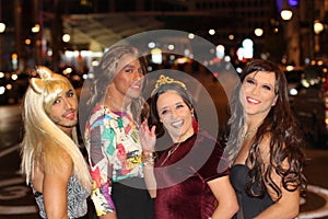 Four gorgeous transgender women outdoors
