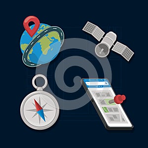 four gps services icons