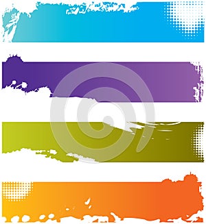 Four grunge colorful borders