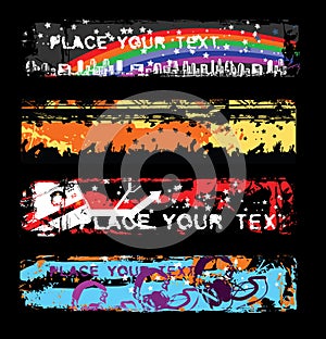 Four Grunge Music banners