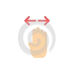 Four, Hand, Finger, Left, Right  Flat Color Icon. Vector icon banner Template