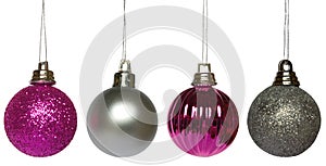 Four hanging baubles