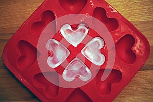Heart shaped ice cube