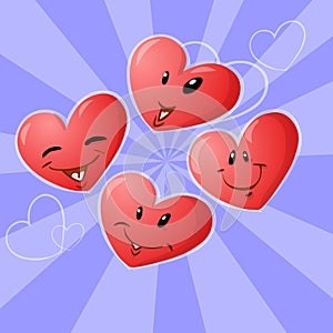 Four hearts