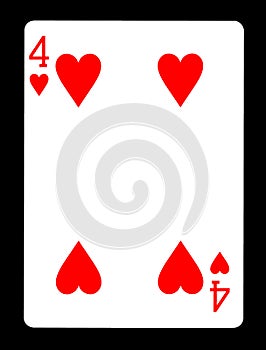 Four of hearts playing card,