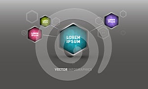 Four hexagonal items