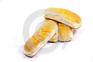 Four hot dog buns looking to run photo