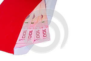 Four hundred Thai banknote in red envelope