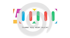 Four hundred thousand subscribers baner. Colorful logo for anniversary day.